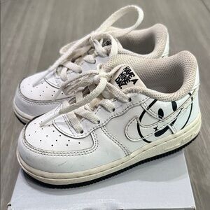 Nike Kids White Sneakers with Black Design